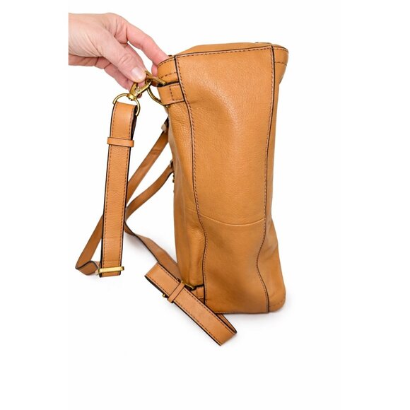 FOSSIL Parker Convertible Caramel Cowhide Leather ZB15151 Backpack Purse - Picture 5 of 5